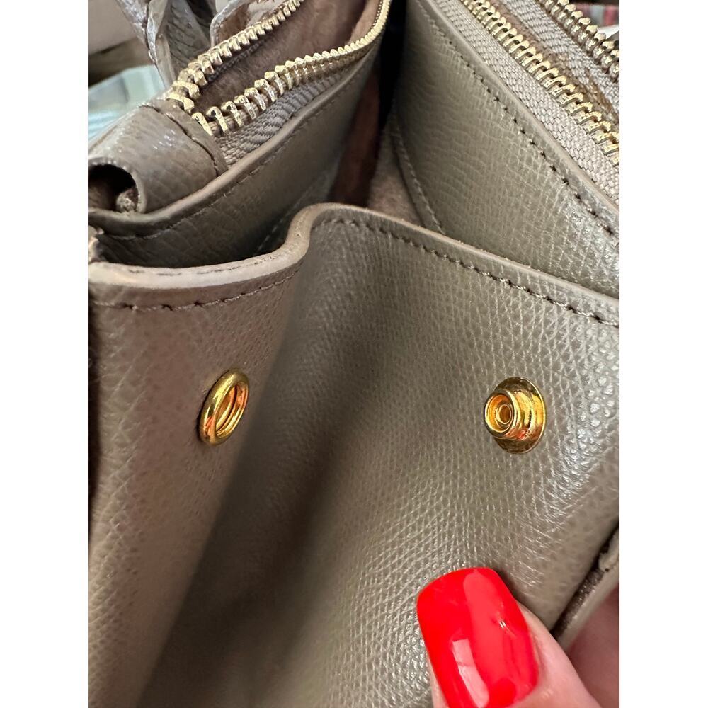 Teddy Blake Taupe Leather Satchel - Picture 10 of 12